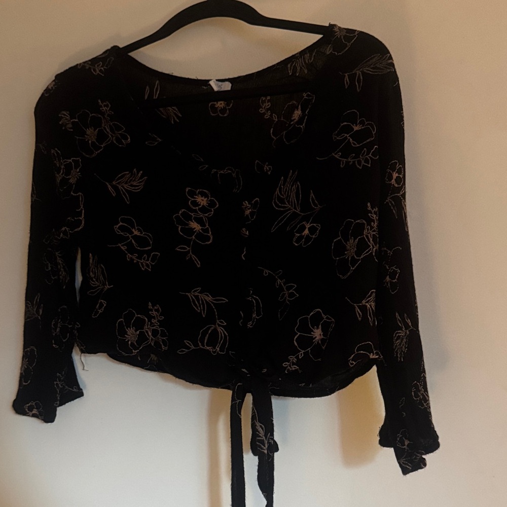 Patrons of Peace Black Floral Blouse